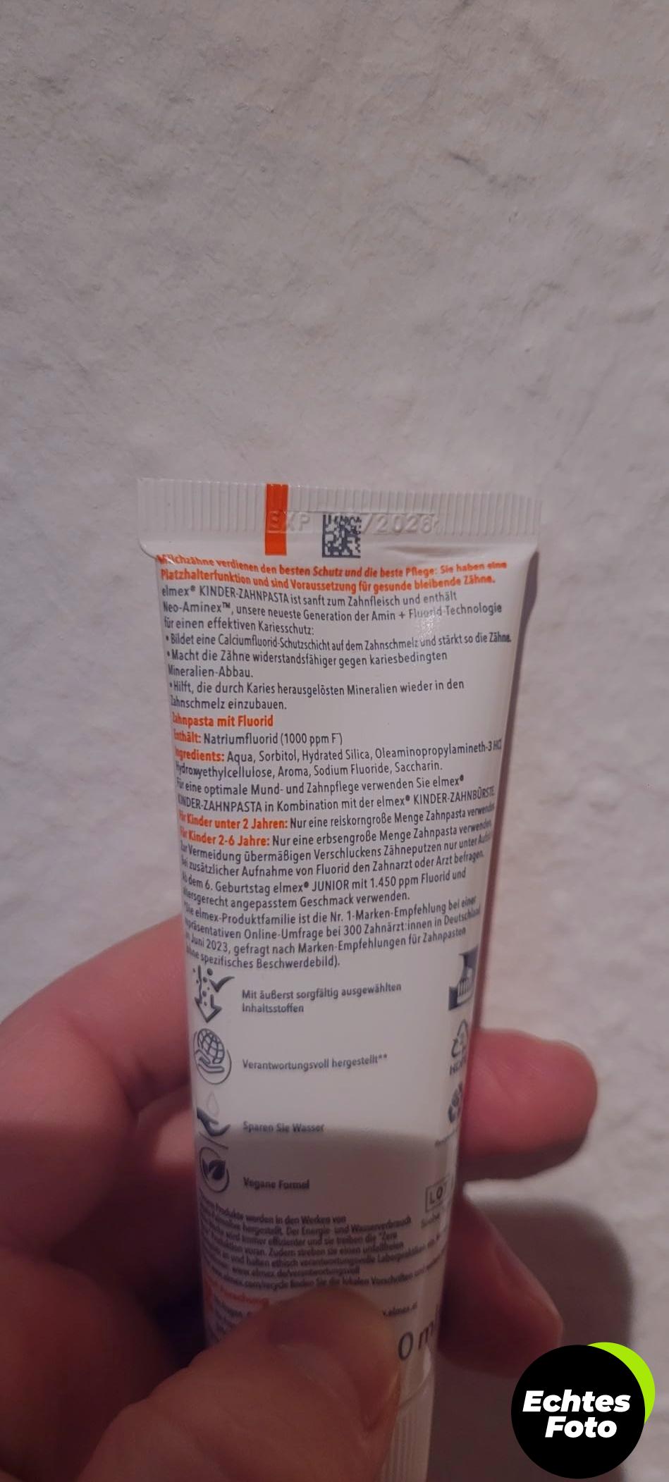 elmex-kinderzahnpasta-junior-2x50ml-ami-fluorid-dreifach-schutz-foto-2
